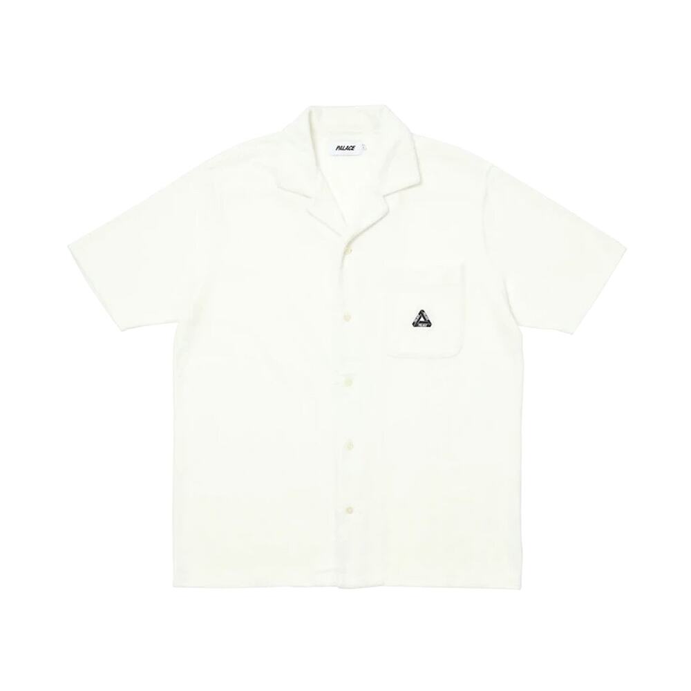 Palace Skate Towelling Velour Shirt Men’s White Short Sleeve Button Down - Large